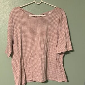 LC Lauren Conrad Light Pink Patterned Short Sleeve Top